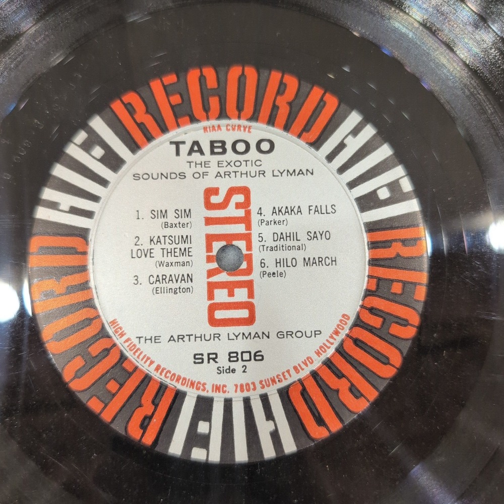 Arthur Lyman Group Taboo Exotic Sounds Stereo Vinyl LP HiFi Record SR 806 - Picture 6 of 6